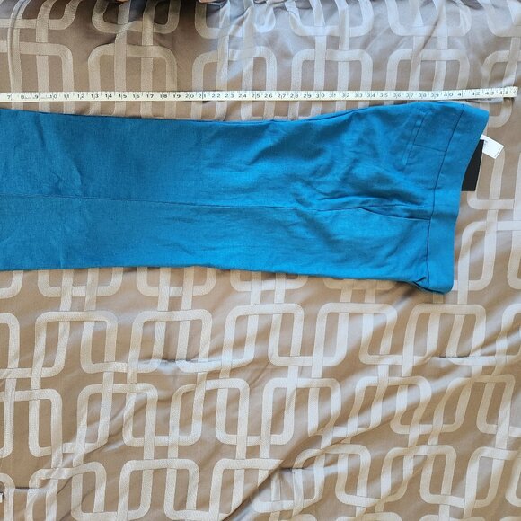 BANANA REPUBLIC TURQUOISE BLUE HIGH-RISE WIDE LINEN BLEND PANTS NEW SIZE 4 - Picture 9 of 11